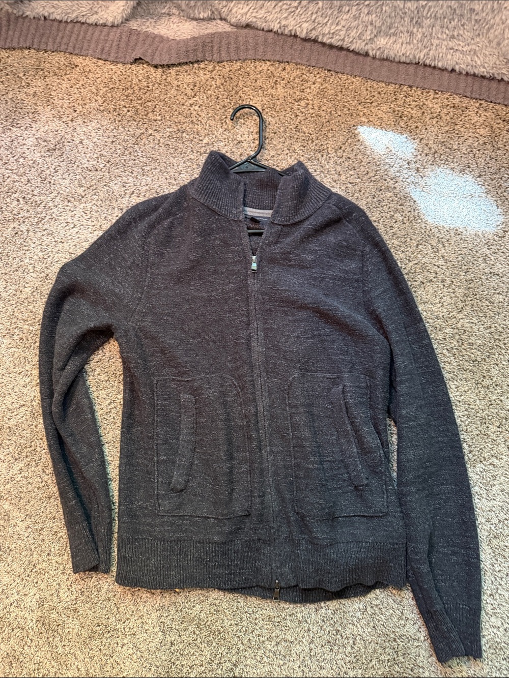 Banana Republic Men's Full-Zip Sweater Jacket - Charcoal Gray